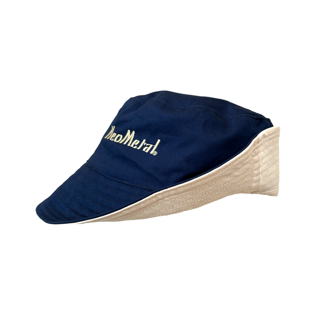 Navy Bucket Hat with white inner lining with NeoMetal Logo