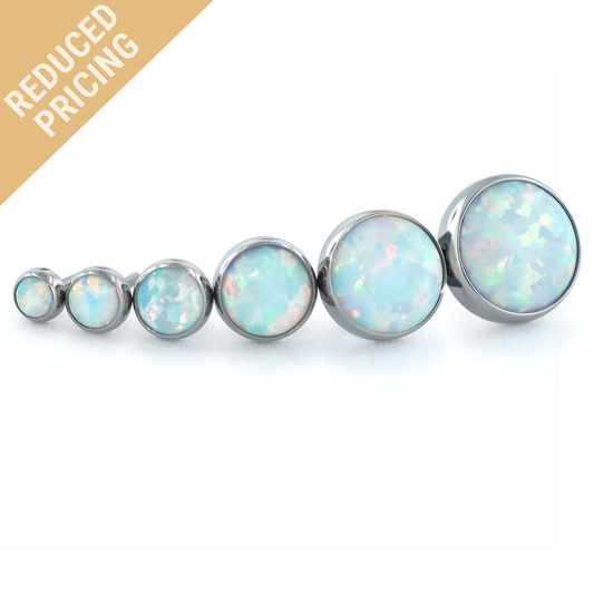 6 Sizes of Titanium Threadless Bezel Set Cabochon Ends with new reduced pricing